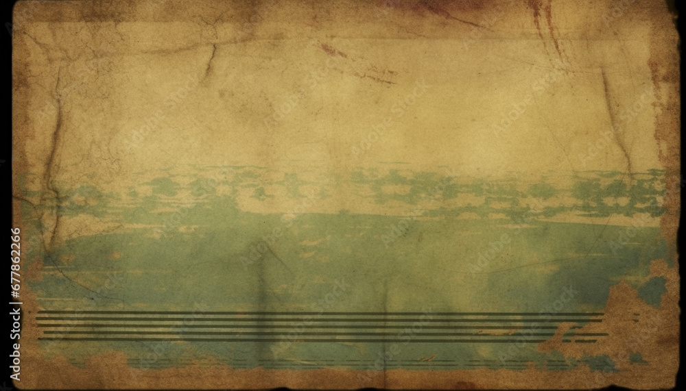 Poster antique parchment page with rusty frame and grunge background generated by ai