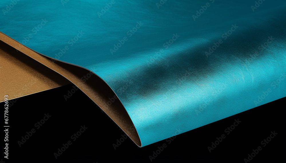 Aufkleber smooth metallic wave pattern on dark blue abstract backdrop design generated by ai