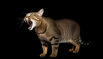 Obraz premium Cute kitten playing, looking at camera with alertness and curiosity generated by AI