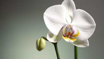 Naklejka na ściany i meble Exotic moth orchid blossom, a gift of organic elegance generated by AI
