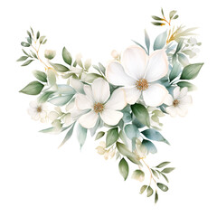 Fototapeta premium flower bouquet isolated on white background, ai generated 