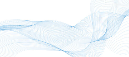 Abstract vector background with smooth color wave. Smoke wavy lines. Vector blue waves background