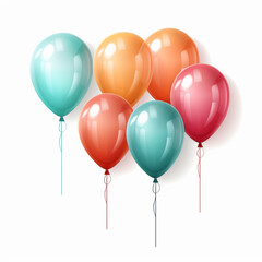 Colorful balloons isolated on white background