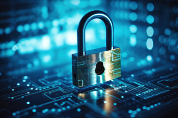 importance of secure financial transactions, a digital padlock serves as a symbol for the security of a payment gateway, with a seamless online transaction in the background