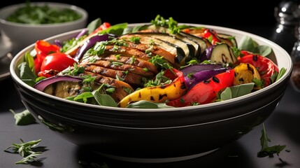colorful salad bowl with roasted uhd wallpaper