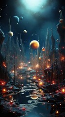 cosmic_wallpaper_with planets and cosmic dust uhd wallpaper