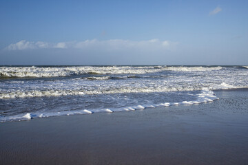Waves of the North Sea on the beach