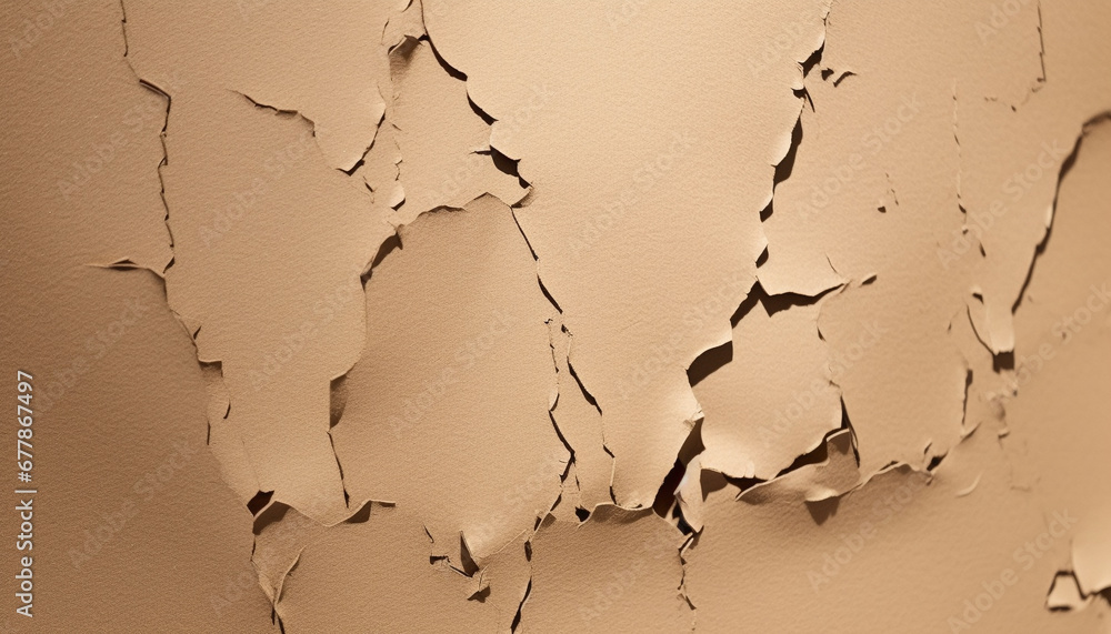 Poster abstract rusty metal wall with stained yellow leaf pattern backdrop generated by ai