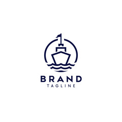 Boat marine, Cruise ship travel Logo Symbol Design Template Flat Style Vector