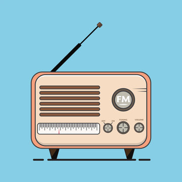 Professionally made vintage radio illustration