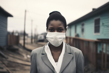 pandemic on vulnerable communities, the focus is on shedding light on healthcare access disparities and emphasizing the need for global solidarity in addressing health crises - obrazy, fototapety, plakaty
