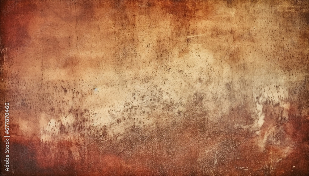 Poster abstract rusty wall with stained pattern, old fashioned and weathered backdrop generated by ai