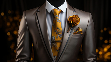 elegant suit and accessories