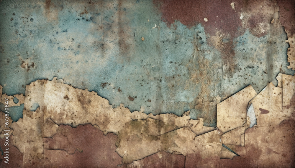 Poster rusty old metal plate with abstract grunge pattern and texture generated by ai