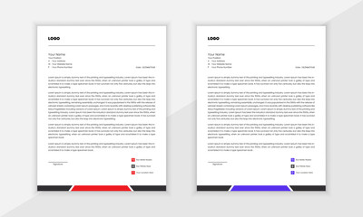 New Modern Creative Vector Business And Corporation Letterhead Design Template
