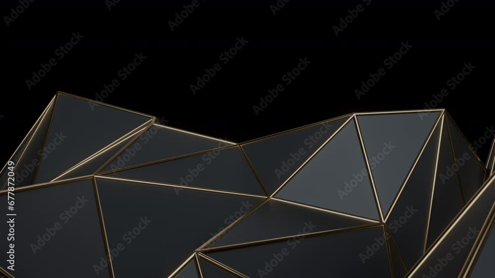 Poster black and gold abstract background. abstract background for presentation template. parametric low po