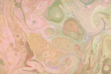 Abstract Background with Colored Spots and Stains on Liquid. Trendy Backdrop