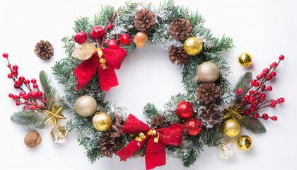 Fototapeta na wymiar christmas wreath isolated on white background