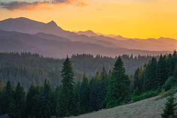 Sunset over Tatra mountains seen in August evening © LCH photo gallery