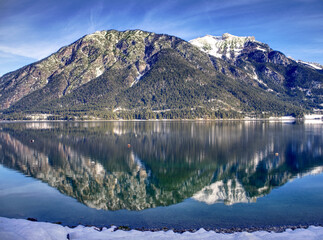 Austrian Alps lake landscape reflection