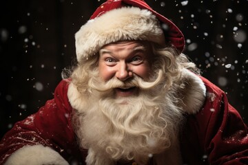 Surprised Santa Claus Captivated by the Magic of Christmas Generative AI