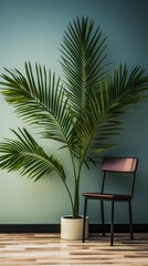 Obraz premium open_space_of_a_home_office_with_a_chair_and_table UHD Wallpaper