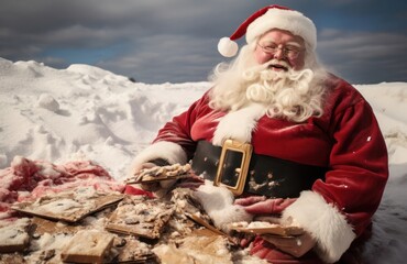 Santa Claus Bringing Joy in a Winter Wonderland Generative AI