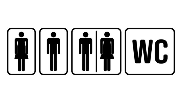 Bathroom Toilet WC Restroom Signs