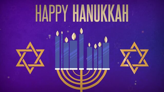 Hanukkah Dreidel Animation with a blue background
