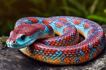 Obraz premium close up of a snake on a branch.
