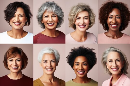 A collage of mature woman diversity collection
