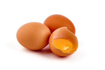 Eggs, isolated on white background.