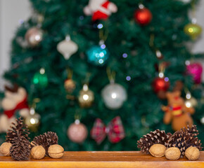 Traditional Christmas themed background. closeup