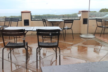 table and chairs on the terrace