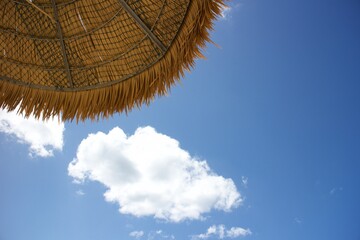beach umbrella and sky
