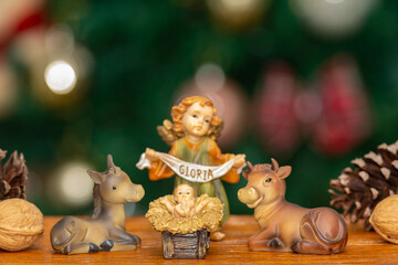 Traditional Christmas themed background. closeup