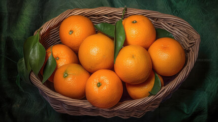 Five Oranges In A Basket Remote Control Aerial, Background For Banner, HD
