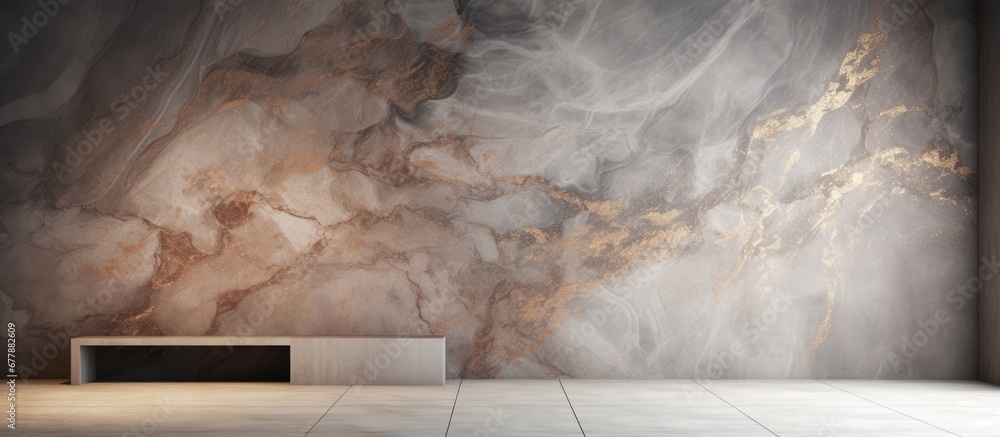 Aufkleber the luxurious interior design of the architecture features an abstract patterned wallpaper combining