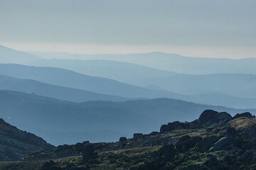 View from mountains of Serra da Estrela from Miradouro da Rocha, Portugal