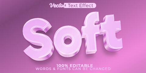 Soft Vector Text Effect Editable Alphabet Pink Skin Softee Elegant