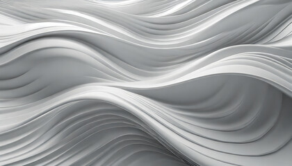 Fototapeta premium abstract 3d background white grey wavy waves flowing ripple surface