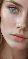 close up of a woman face