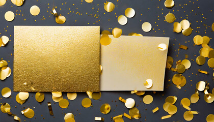 rectangle gold confetti