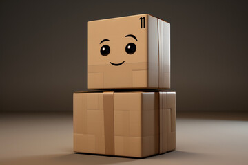 Obraz premium funny cardboard box box