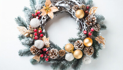 Fototapeta na wymiar christmas wreath isolated on white background
