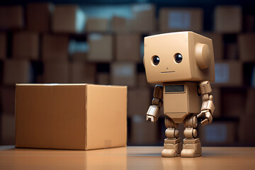 Cardboard Boxes On Conveyor Belt In The Warehouse Modern Warehousing and Logistics Facility with Conveyor and Machinery