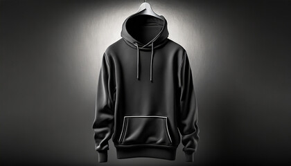 black hooded sweatshirt mockup black hooded sweatshirt on a hanger black hooded sweatshirt isolated...