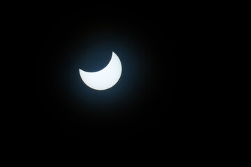 Obraz na płótnie Canvas partial solar eclipse in the sky