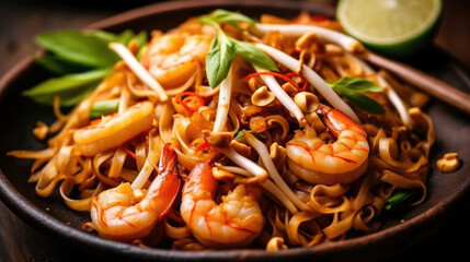 Shrimp Pad Thai Natural Colors , Background For Banner, HD