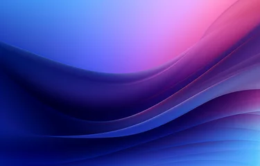 Foto op Canvas Elegant wavy formations of ribbons in a surreal 3D, Blue and purple gradient background, Colorful abstract. Iridescent Harmony: Abstract Wavy Multi-Colored. Website template concept © MD Media